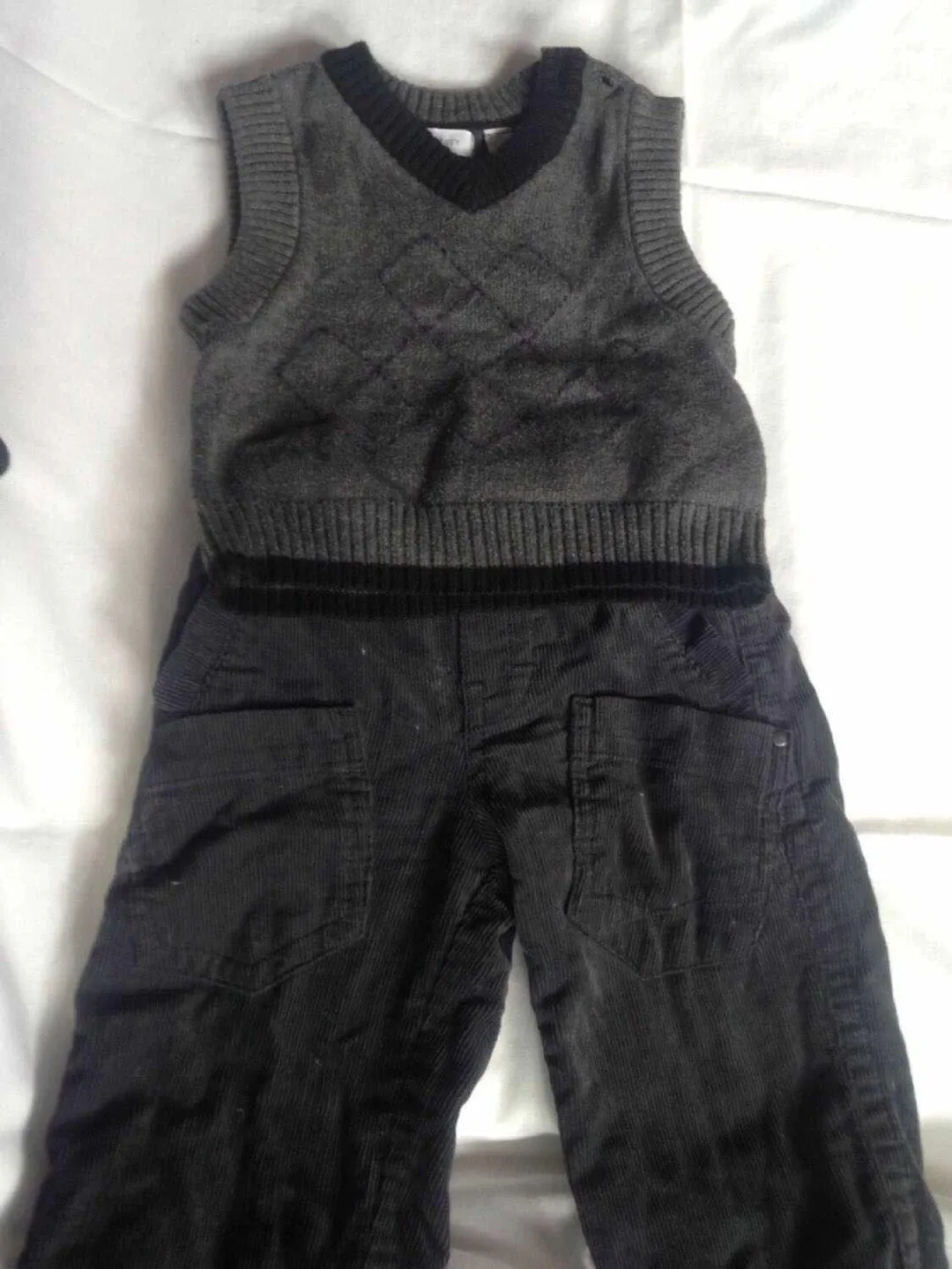 MEXX Brand for Baby’s - Grey Sweater Vest & Black Corduroy Pants