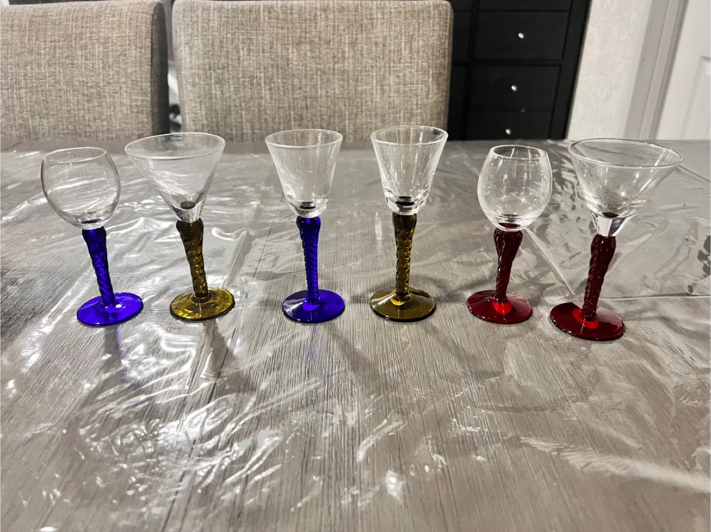 Bombay Coloured Stem Shot Glasses - Set of 6