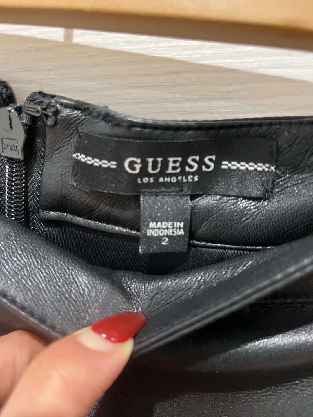 GUESS Black Leather Mini Skirt image indicator(3)