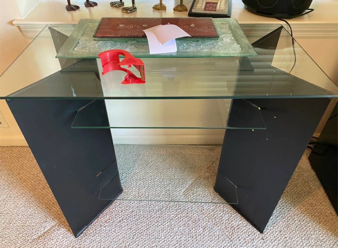 3 Glass Top Desk #Cleanout