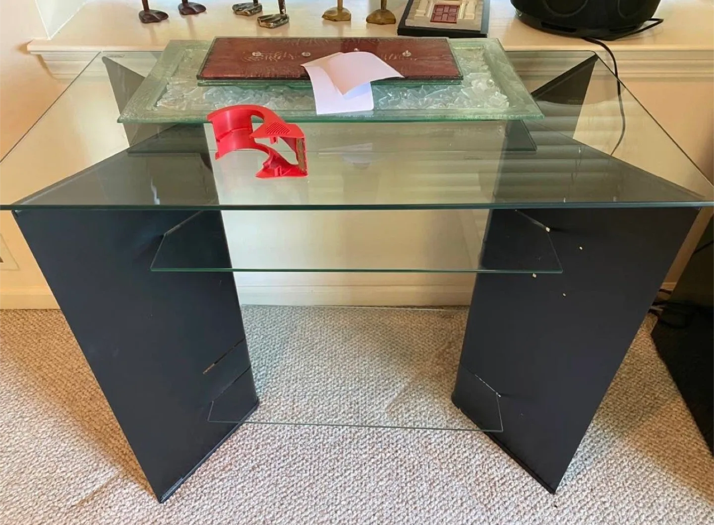 3 Glass Top Desk #Cleanout