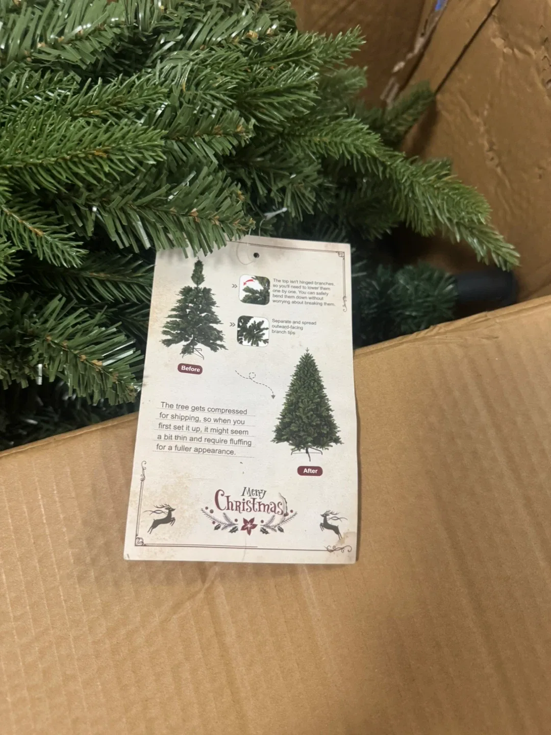 Brand New inBox 6’ realistic tip Christmas tree originally $300 image indicator(3)