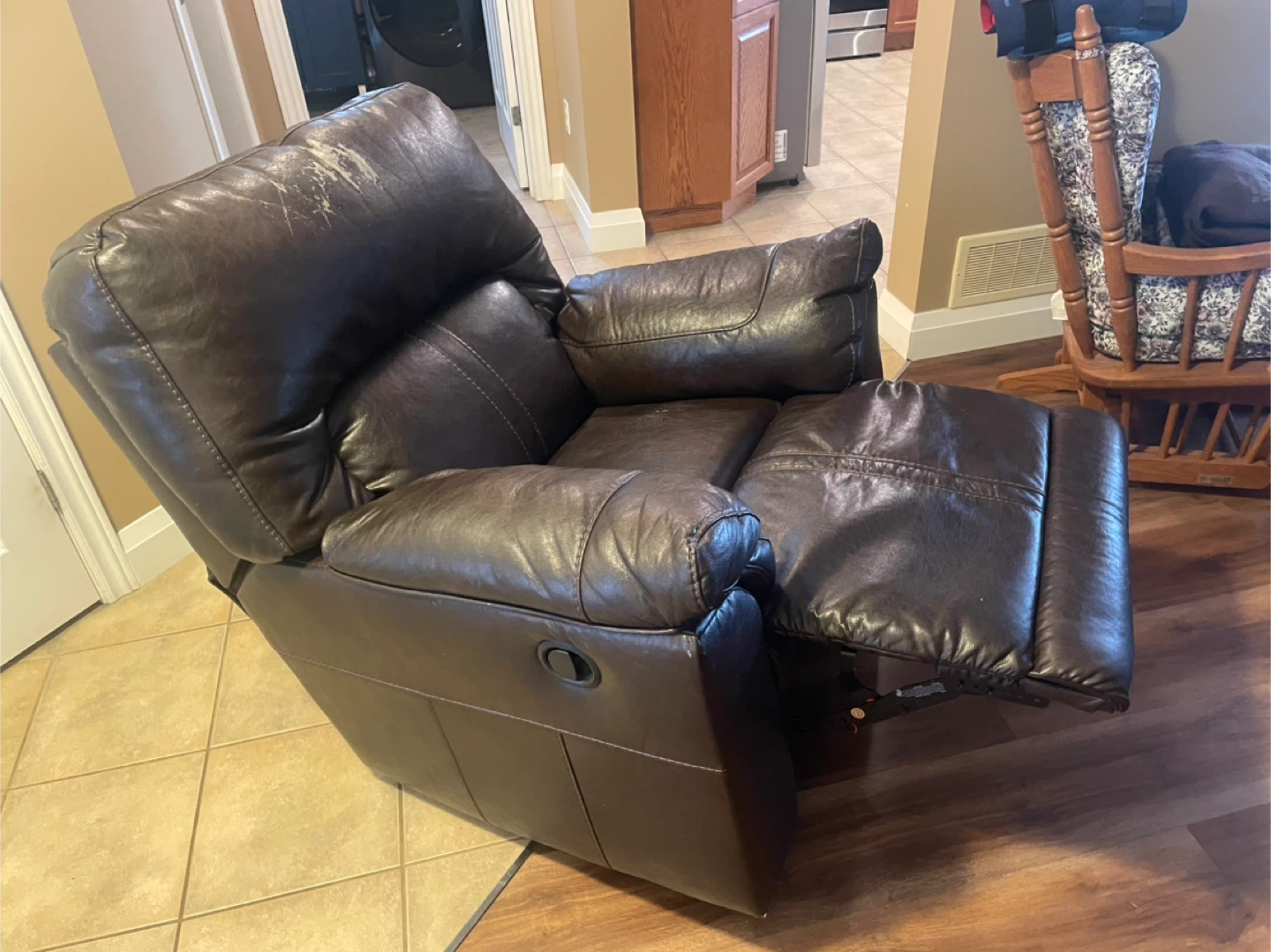 Brown Leather Recliner - Free