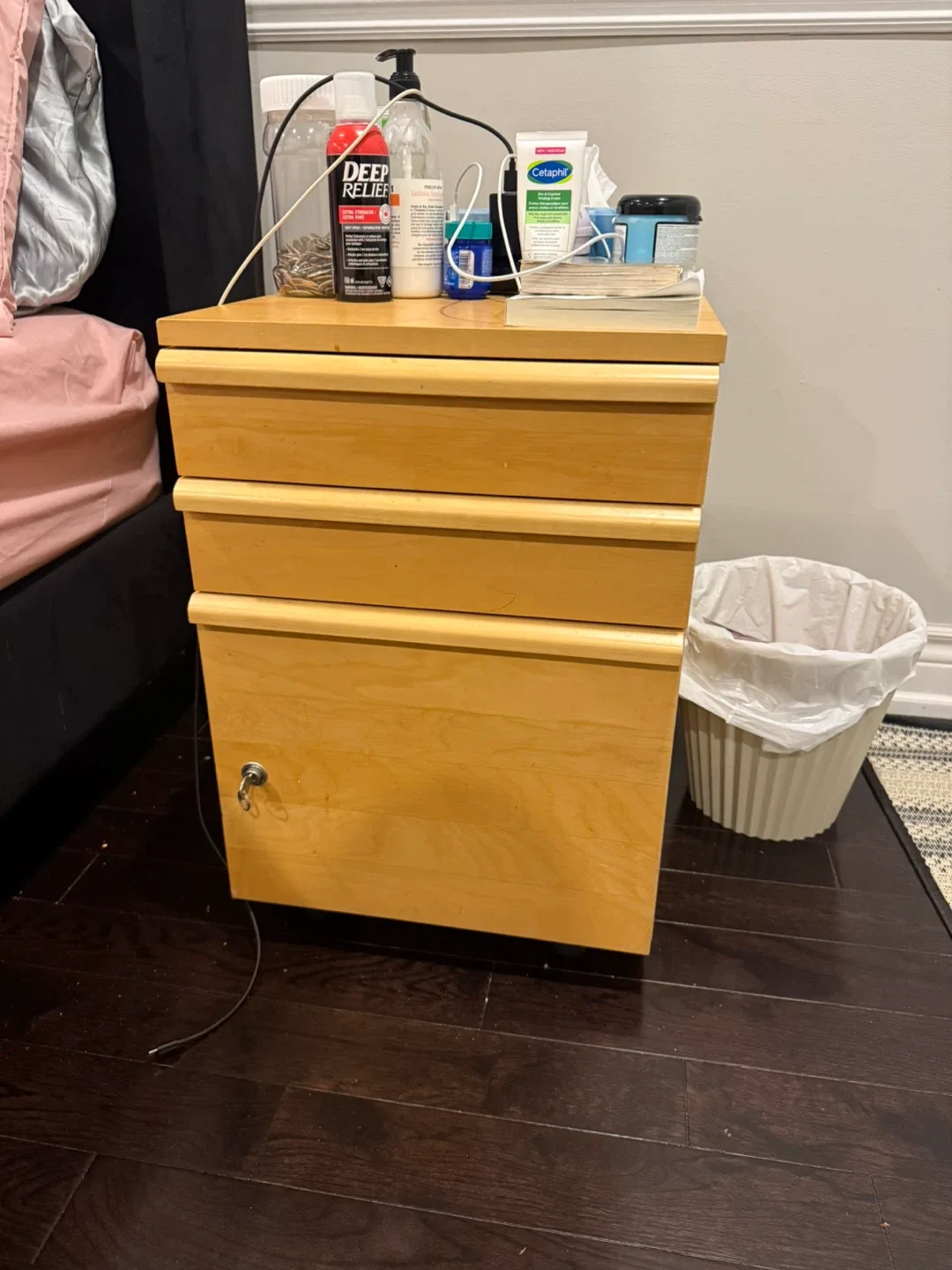 Wood Nightstand with Drawers #Clearout
