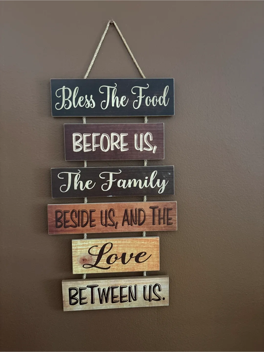 Bless The Food Wooden Hanging Sign
