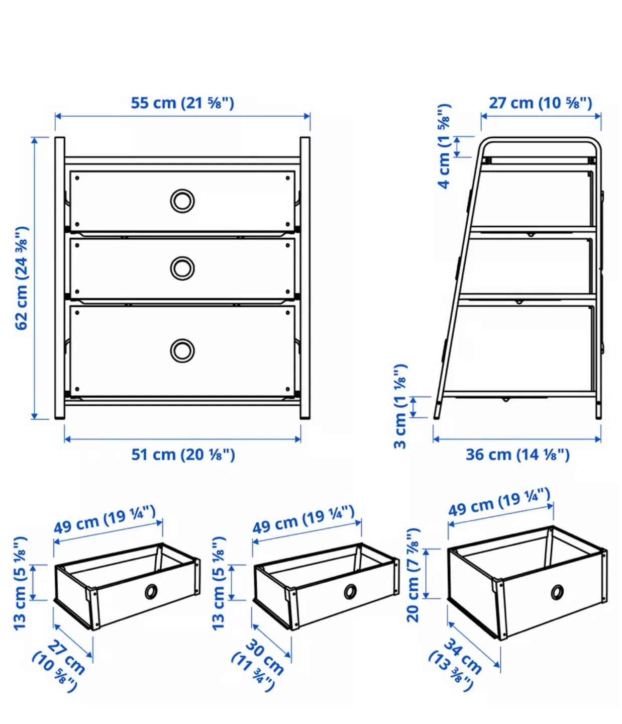 IKEA Vesken Shelf Unit with Drawers image indicator(2)