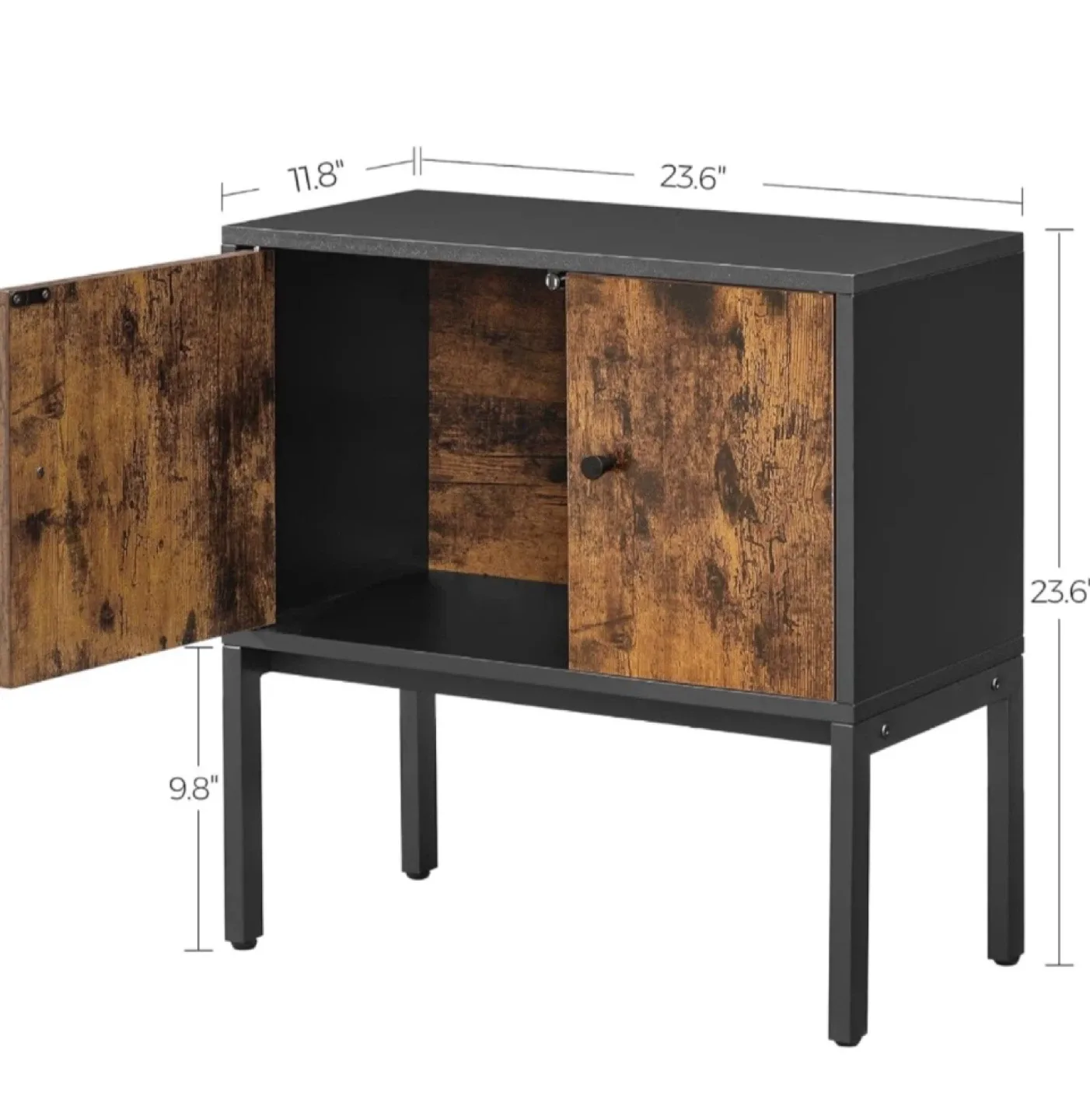 Brand new Nightstand with Cabinet Doors - Rustic Brown image indicator(3)