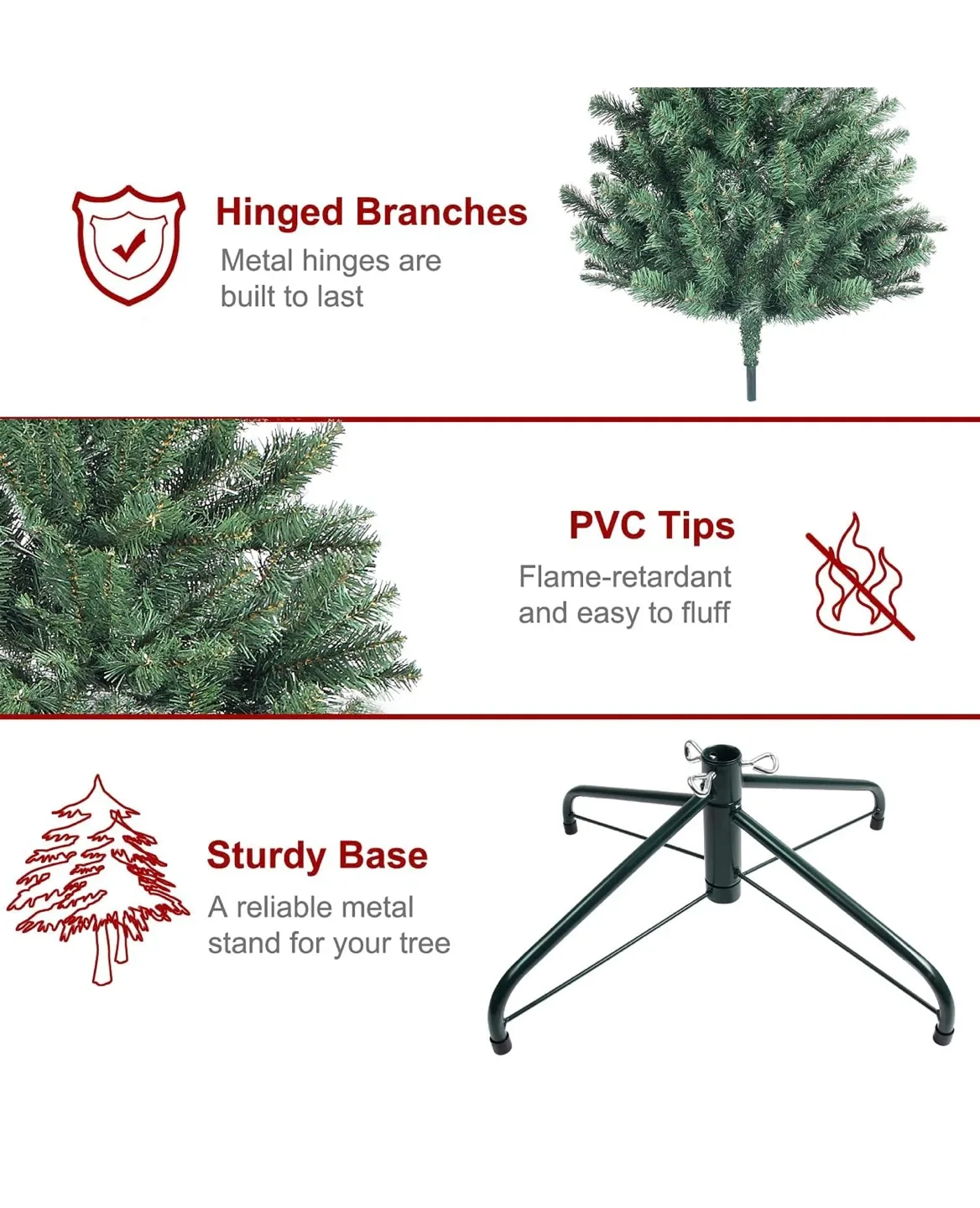 Used Once in Box 5.5 or 6ft. H 42” w Christmas Tree image indicator(3)