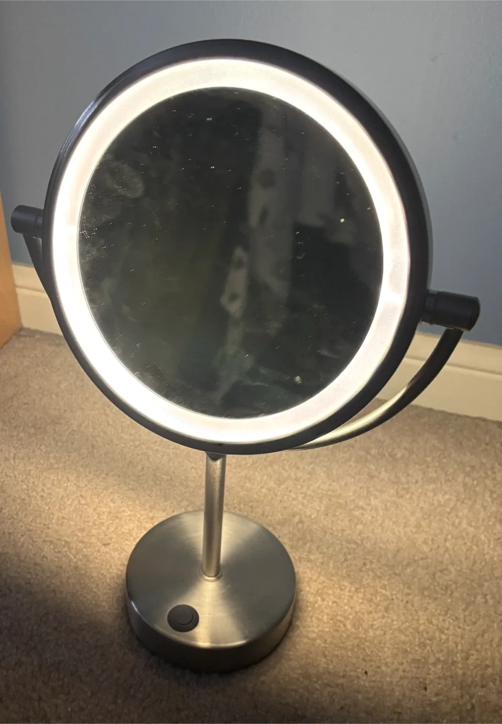 Lighted double-sided Vanity Mirror (8” diameter) #Cleanout image indicator(3)