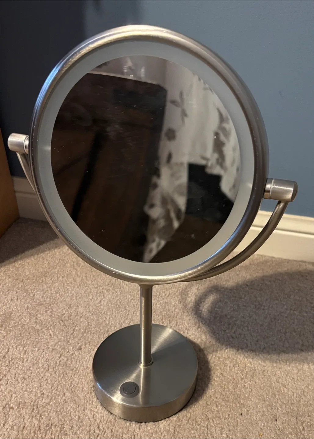 Lighted double-sided Vanity Mirror (8” diameter) #Cleanout image indicator(2)