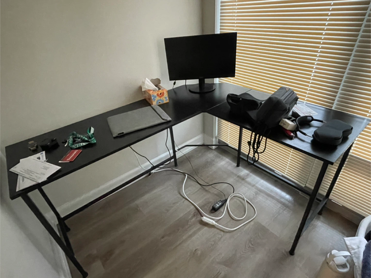 Black L-Shaped Corner Desk