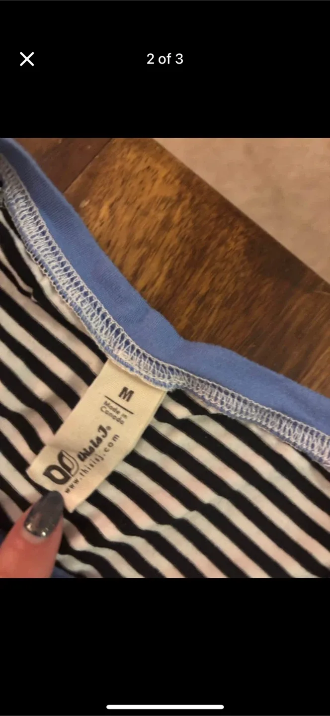 Bamboo women’s Striped lounge Set - Size M #cleanout image indicator(2)