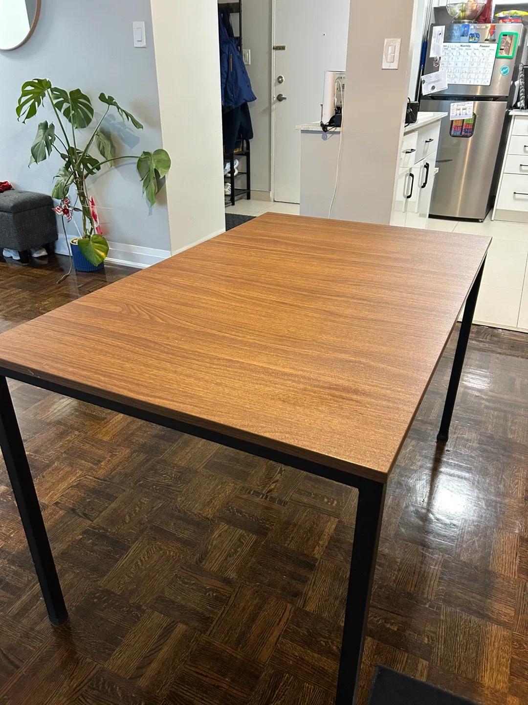 Wood Dining Table with Black Legs