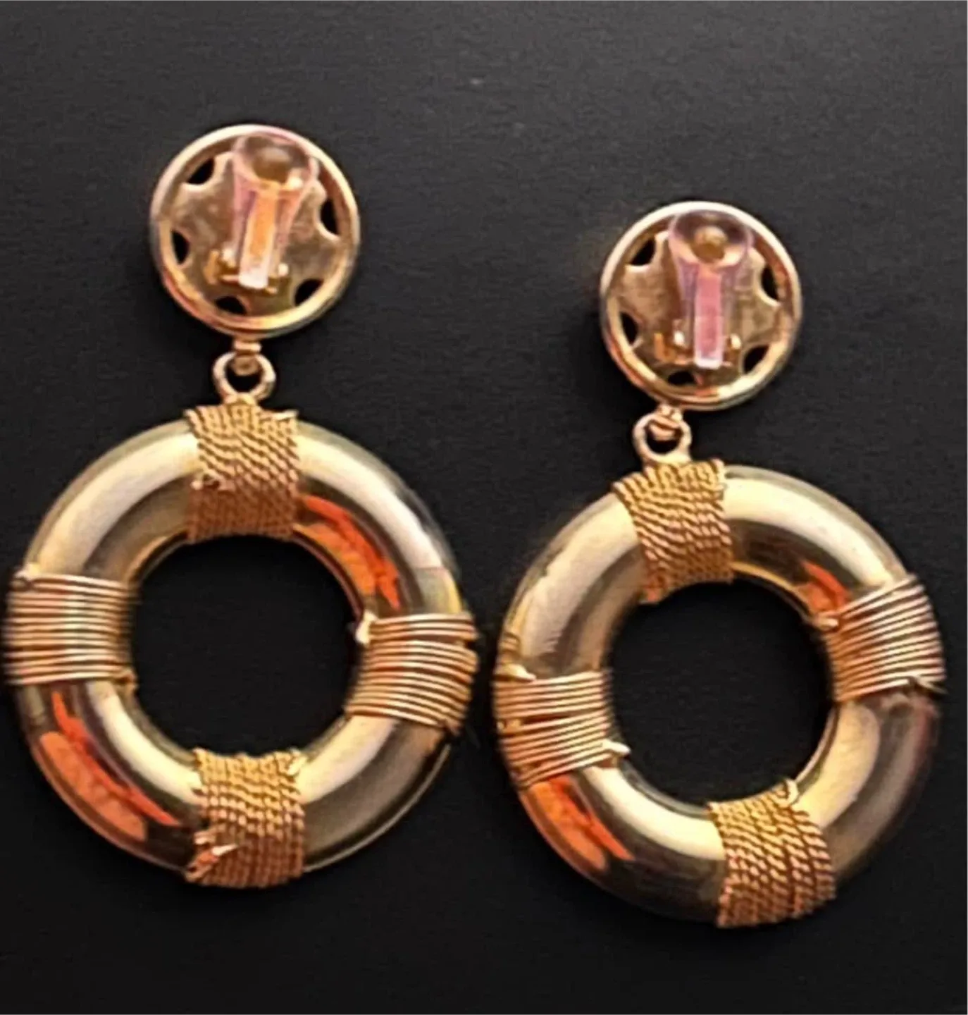 Gold Tone Clip-On Earrings