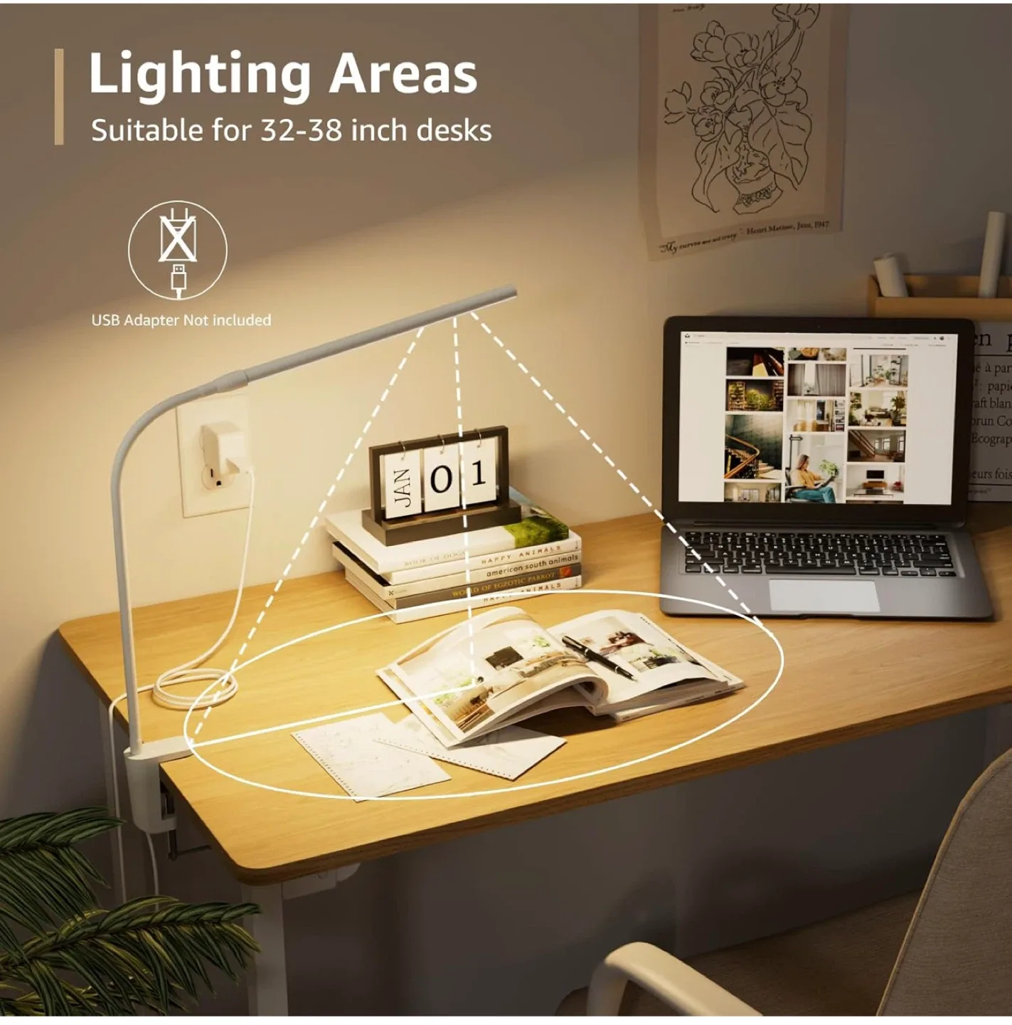 Lepro LED Desk Lamp with Clamp image indicator(6)