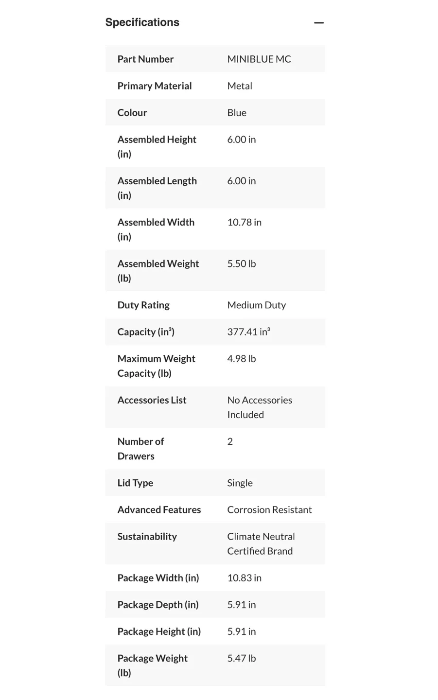 Mastercraft Mini Blue Metal Tool Box image indicator(5)