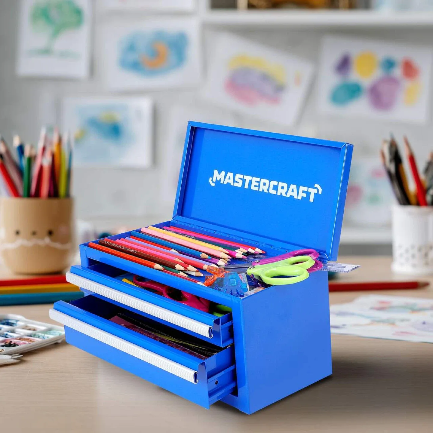 Mastercraft Mini Blue Metal Tool Box image indicator(4)