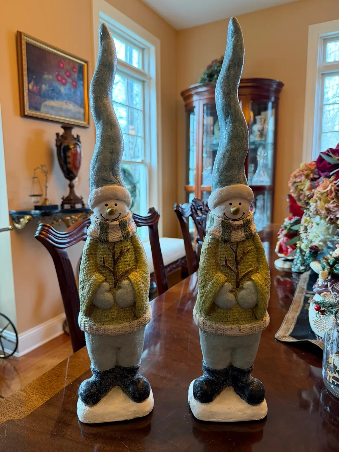 22” Snowman Figurines - Set of 2