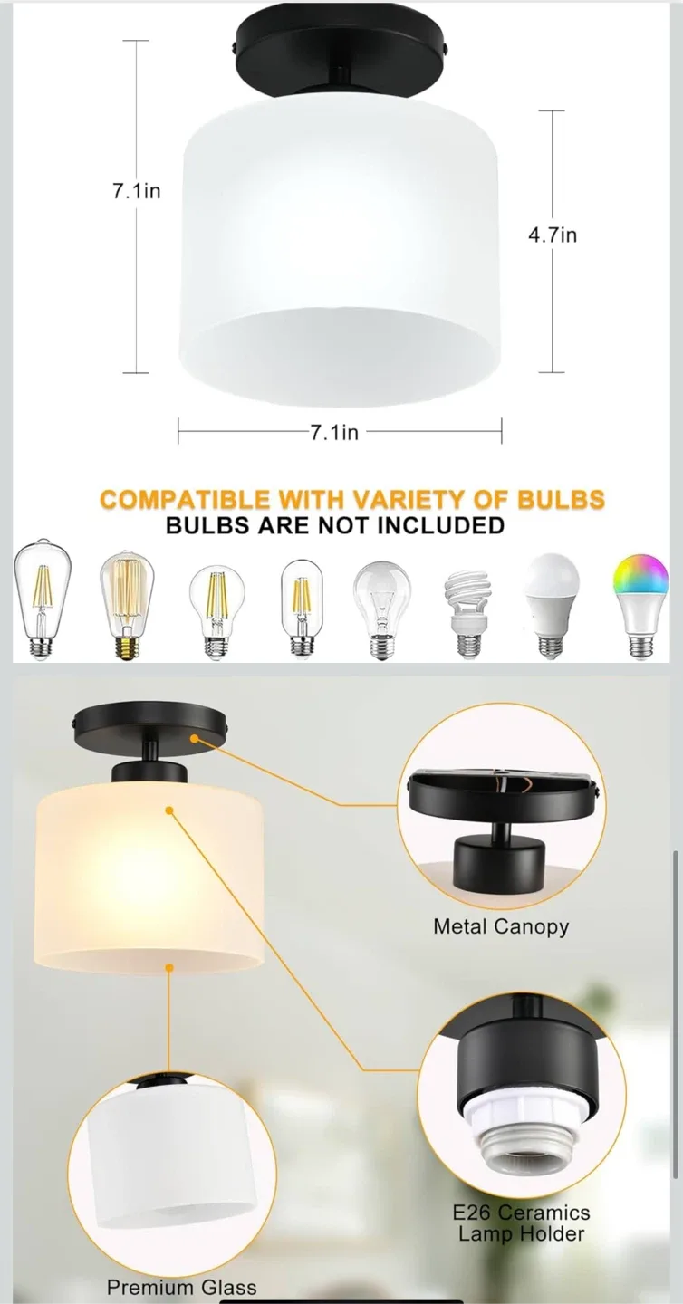 Semi Flush Mount Ceiling Light image indicator(4)
