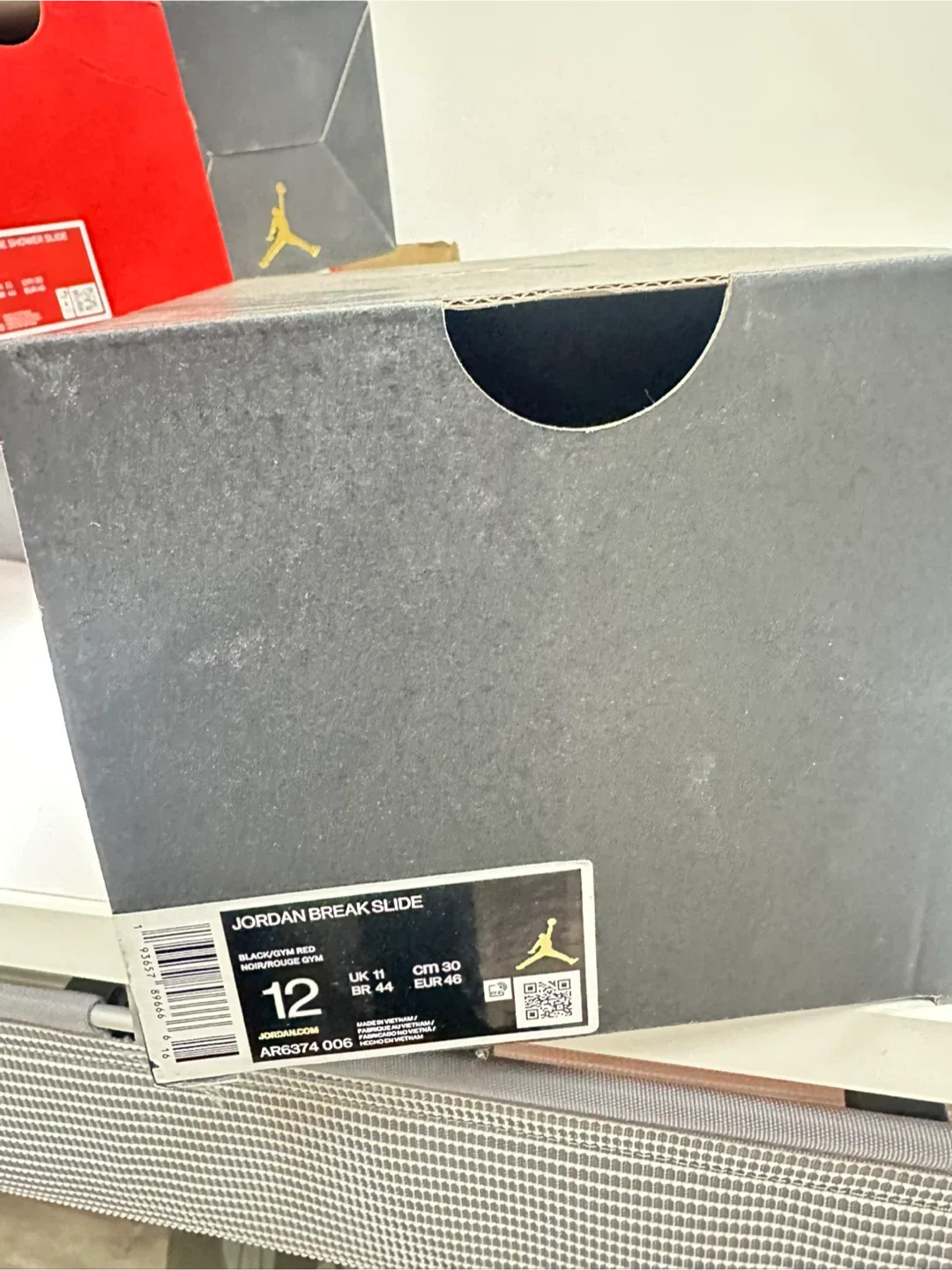 Jordan Break Slide - Size 12 - Black/Gym Red image indicator(4)