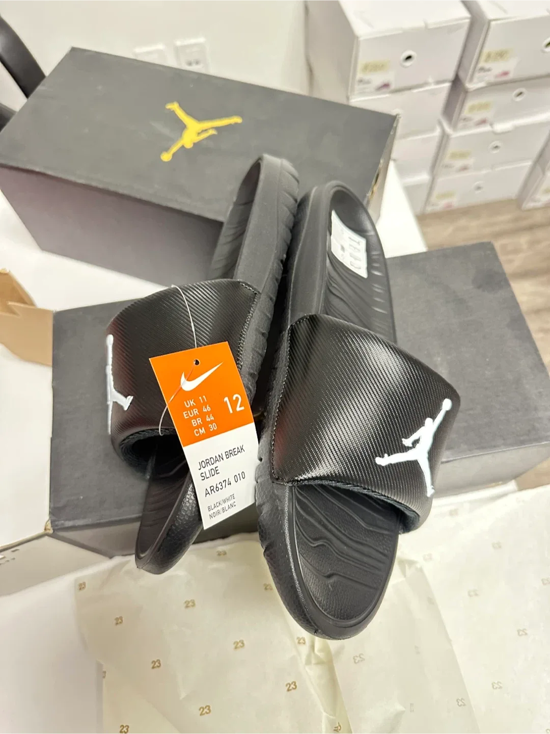 Jordan Break Slide - Size 12 - Black/White - NEW image indicator(2)