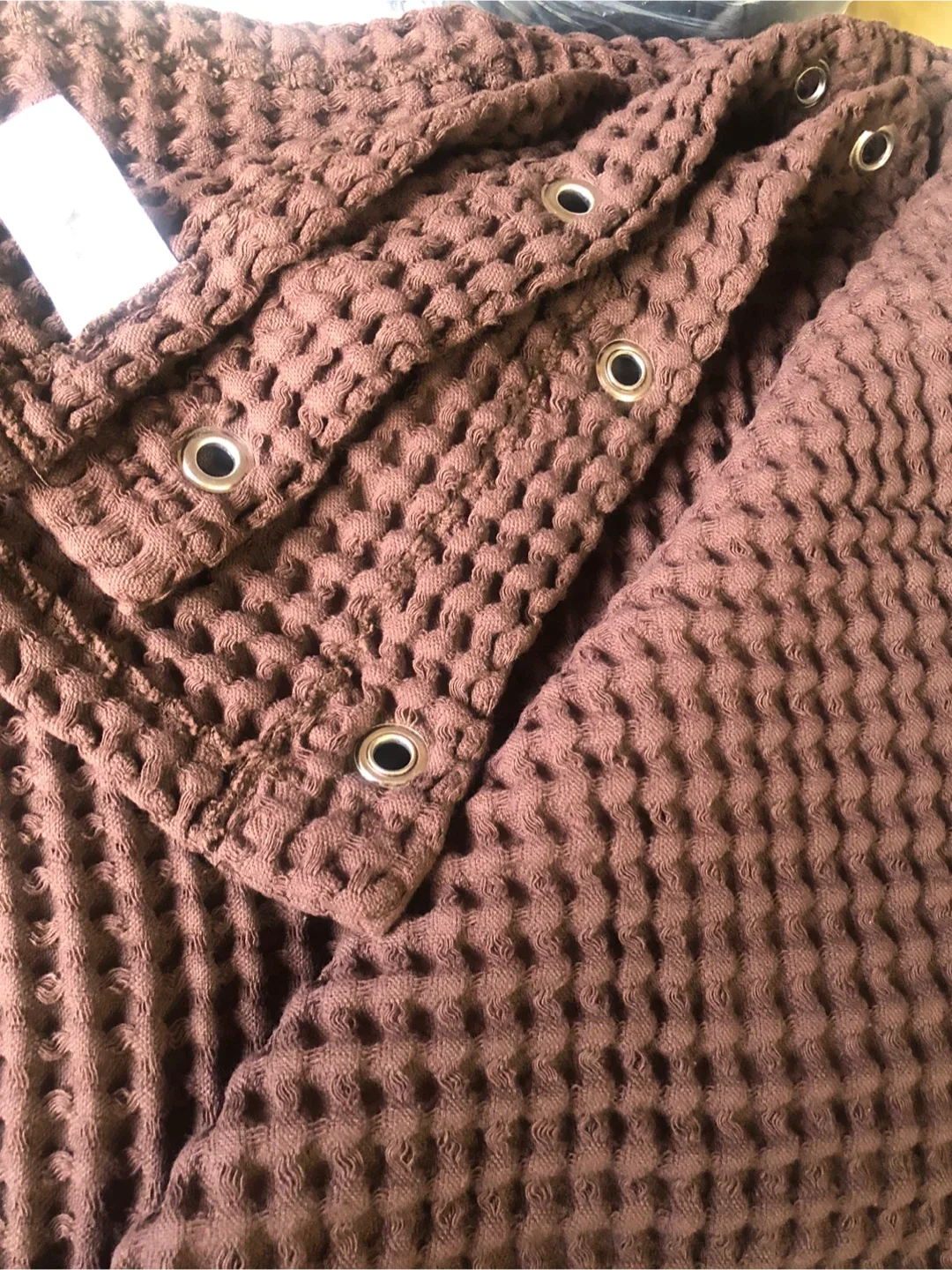 Hotel Collection Brown Waffle Weave Shower Curtain image indicator(3)