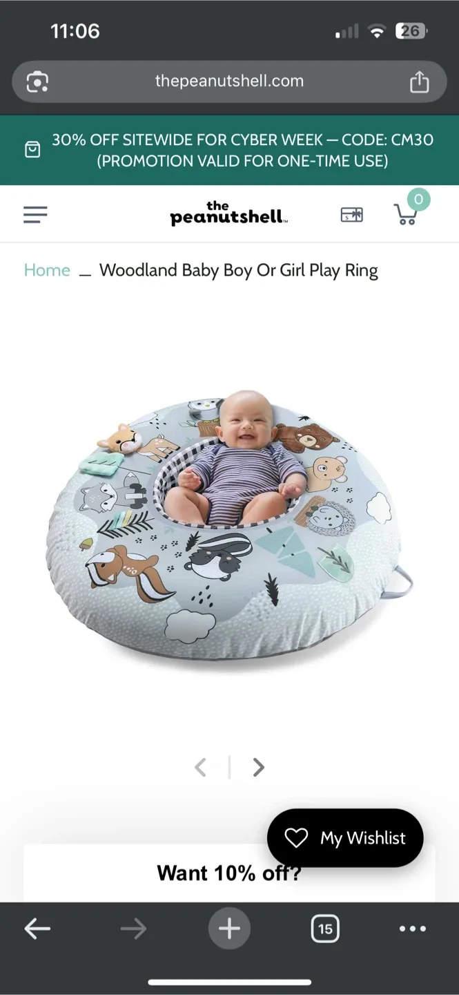 The Peanutshell Baby Inflatable Play ring Woodland image indicator(1)
