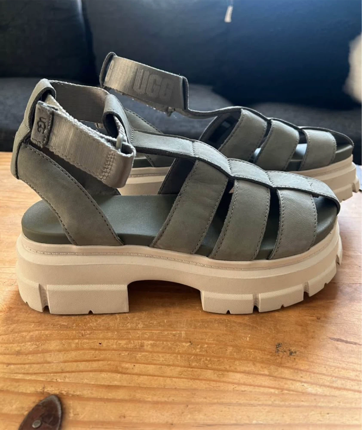 UGG Olive Green Platform Sandals