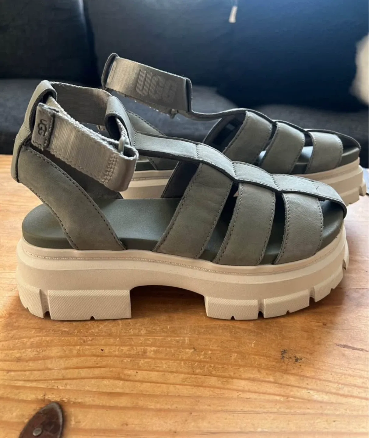 UGG Olive Green Platform Sandals