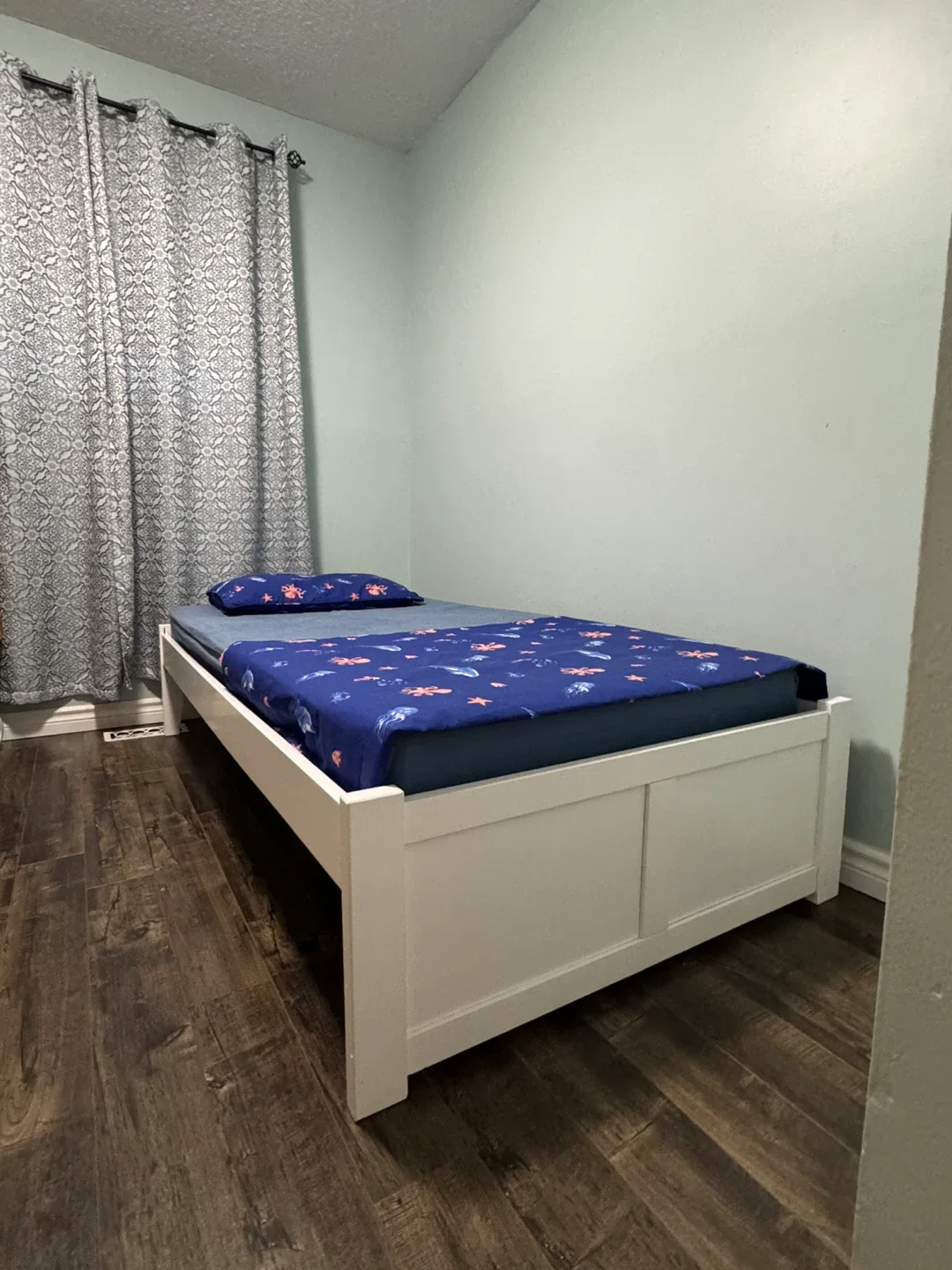 White Single Bed Frame + Nightstand image indicator(4)