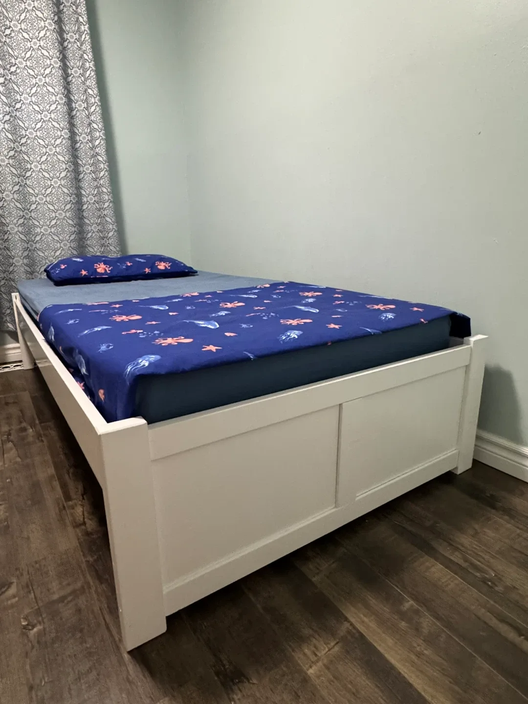 White Single Bed Frame + Nightstand image indicator(3)