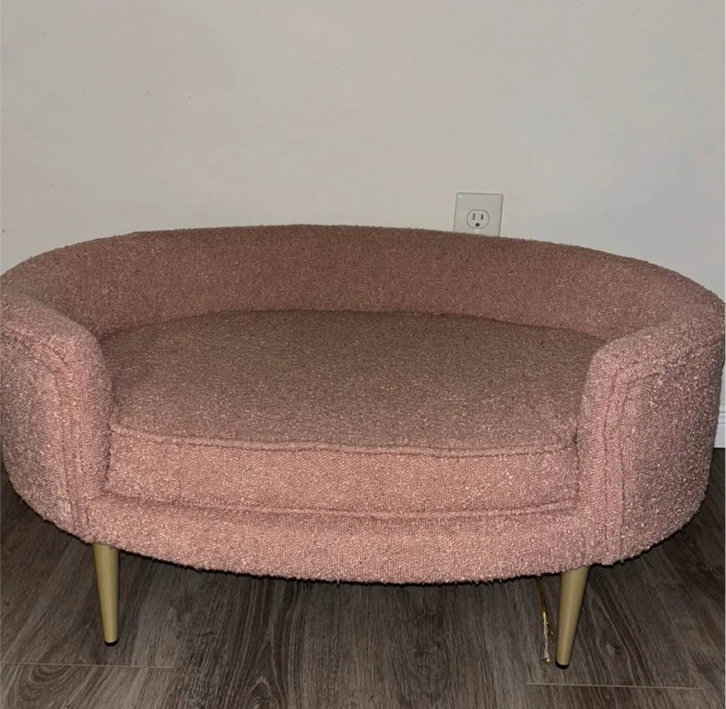 Pink Pet Bed with Gold Legs