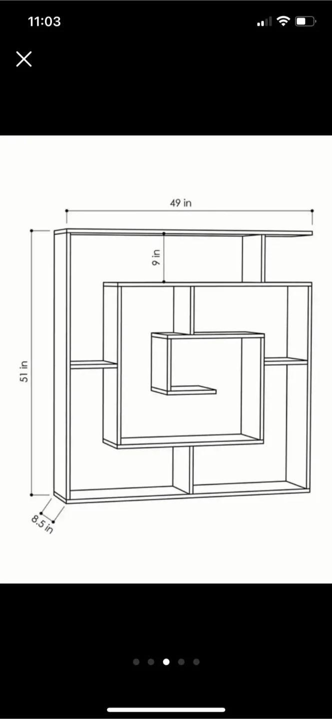 Dark gray Geometric Bookshelf - 49x51 inches image indicator(3)