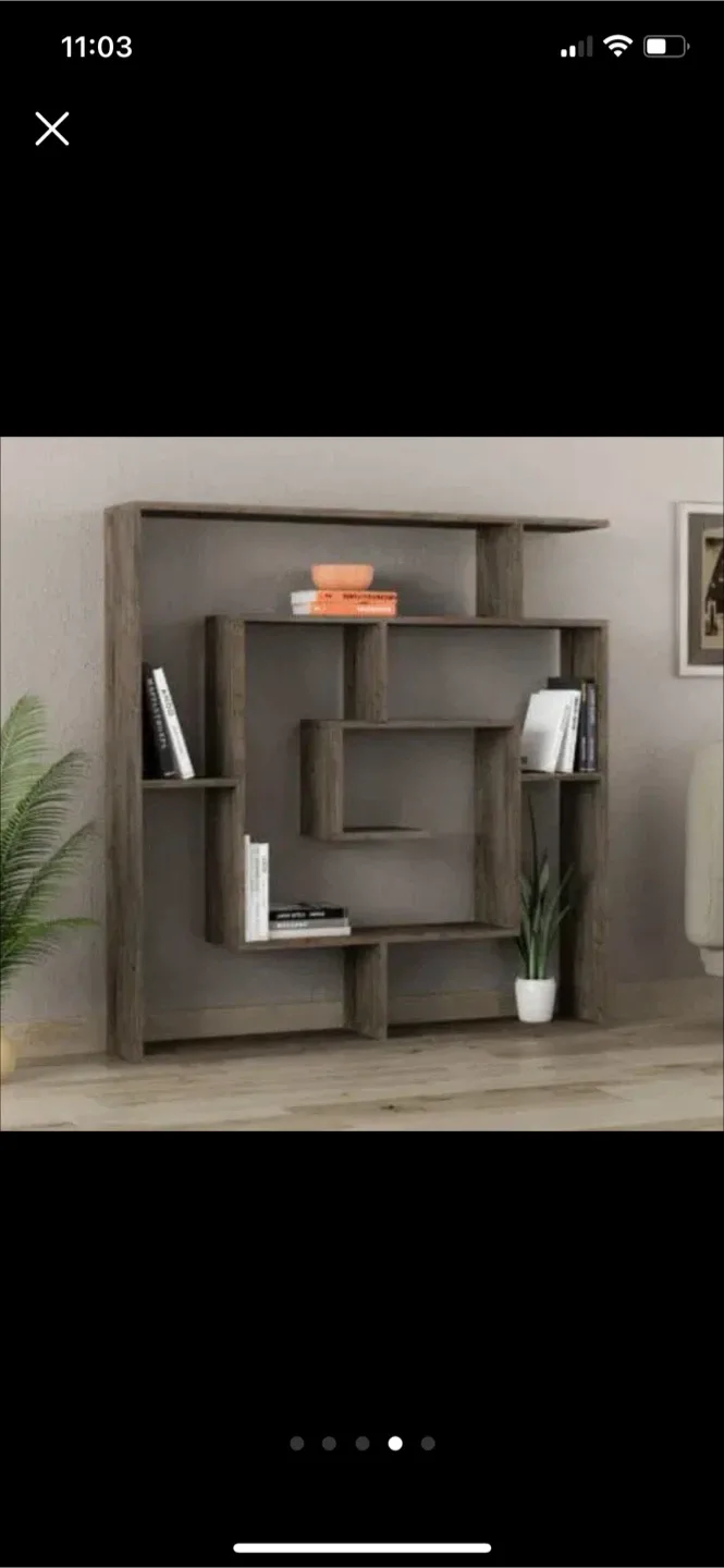 Dark gray Geometric Bookshelf - 49x51 inches