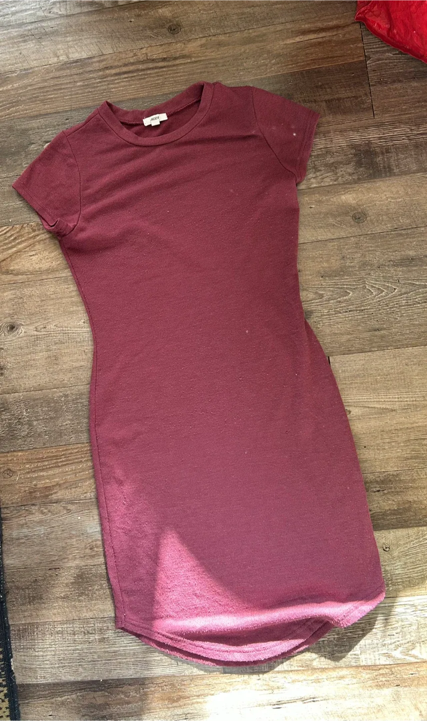Ardene Burgundy Bodycon Dress - Size Small