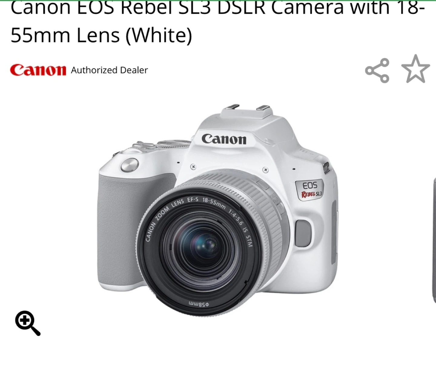 Canon EOS Rebel SL3 DSLR Camera with 18-55mm Lens