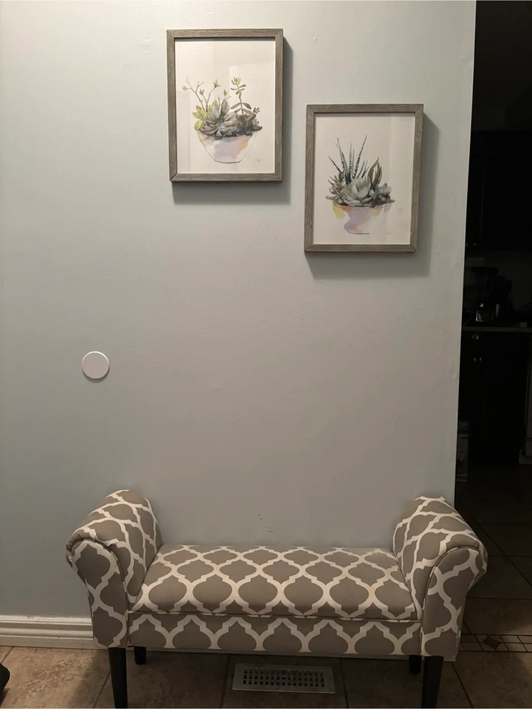Upholstered Bench with Ottoman Pattern INCLUDING TWO FRAMES