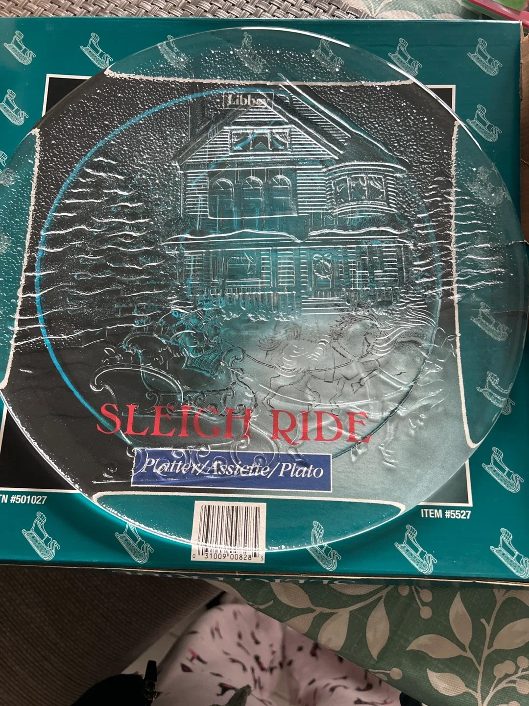 Libbey Sleigh Ride Platter/Assiette/Plato