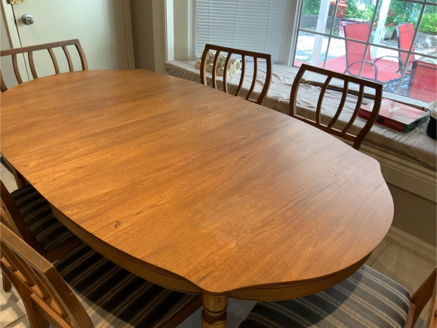 Wooden Dining Table with 6 Chairs #cleanout image indicator(2)