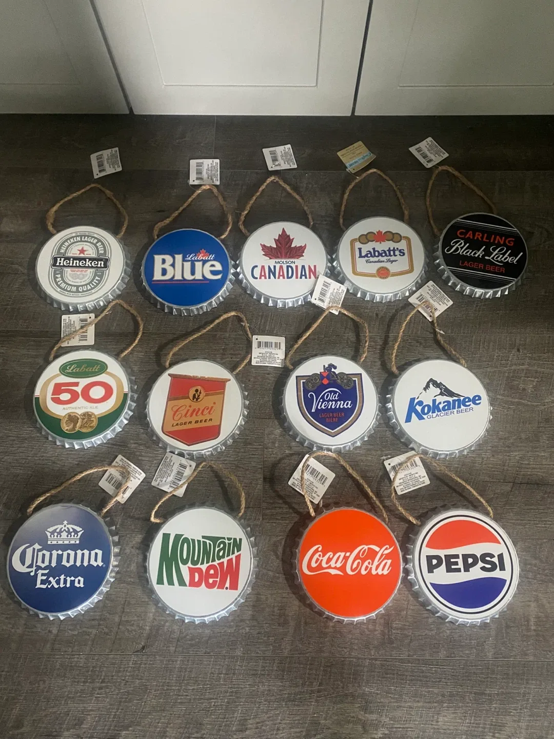 Bottle Cap Wall Decor - Coca-Cola, Pepsi, Corona