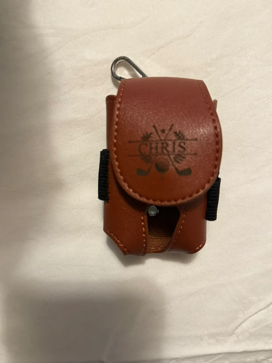 Brand New Brown Leather Golf Ball Holder image indicator(2)