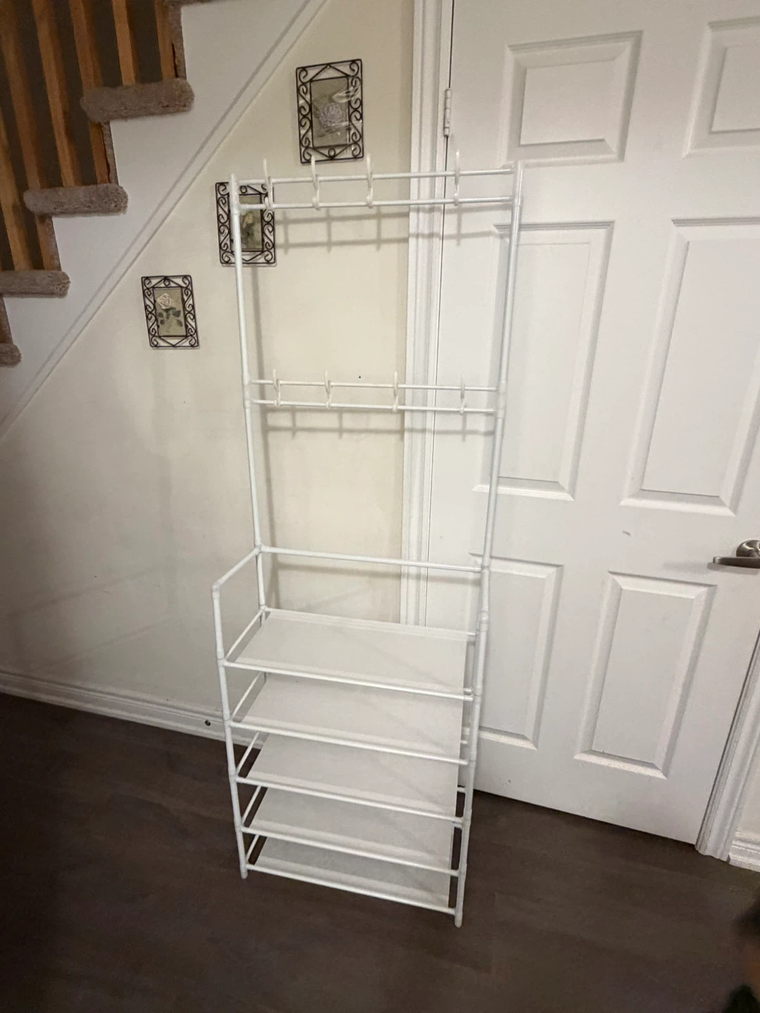 White Hall Tree with Shoe Rack