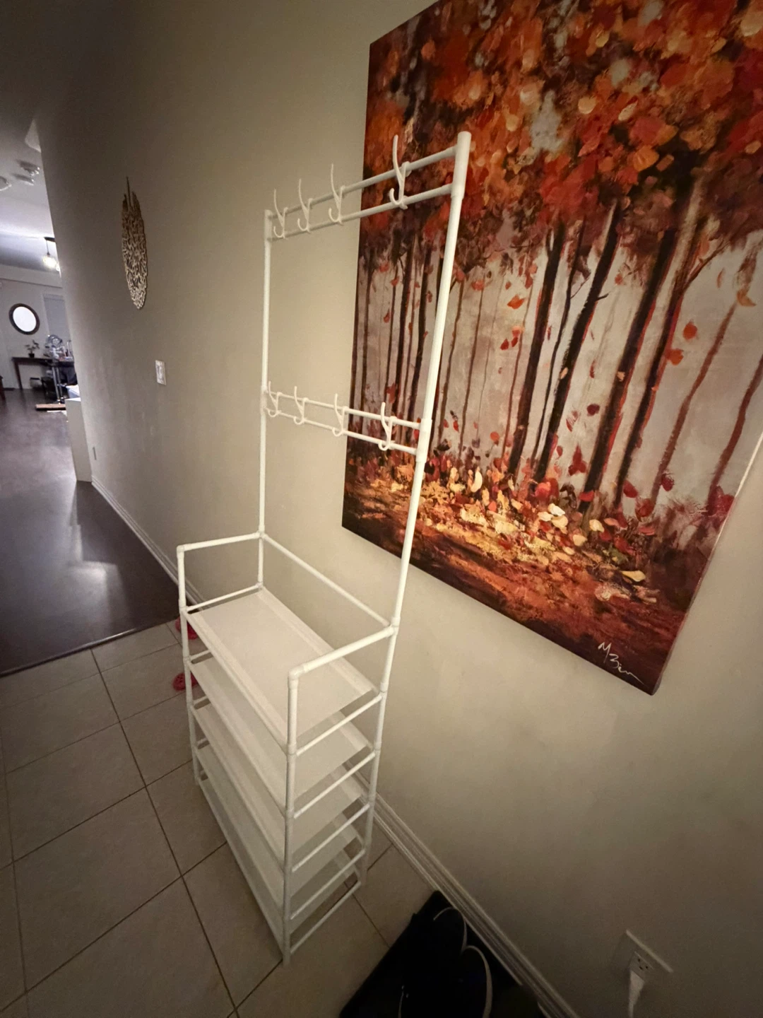 White Hall Tree with Shoe Rack - photo 2