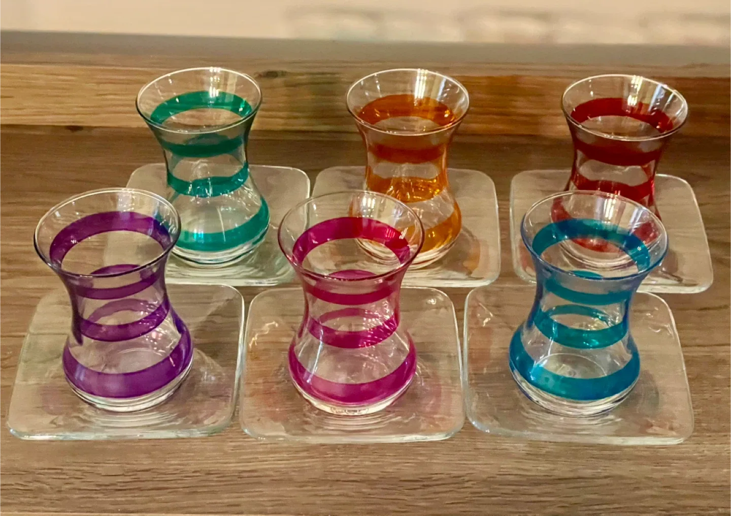 #cleanout 6 Turkish Tea Glasses with Saucers