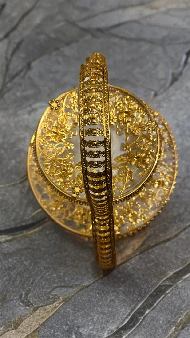 Gold Decorative Two-Tiered Serving Tray - photo 3