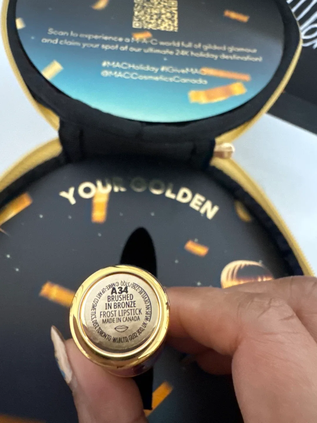 MAC Brushed in Bronze Frost Lipstick image indicator(2)