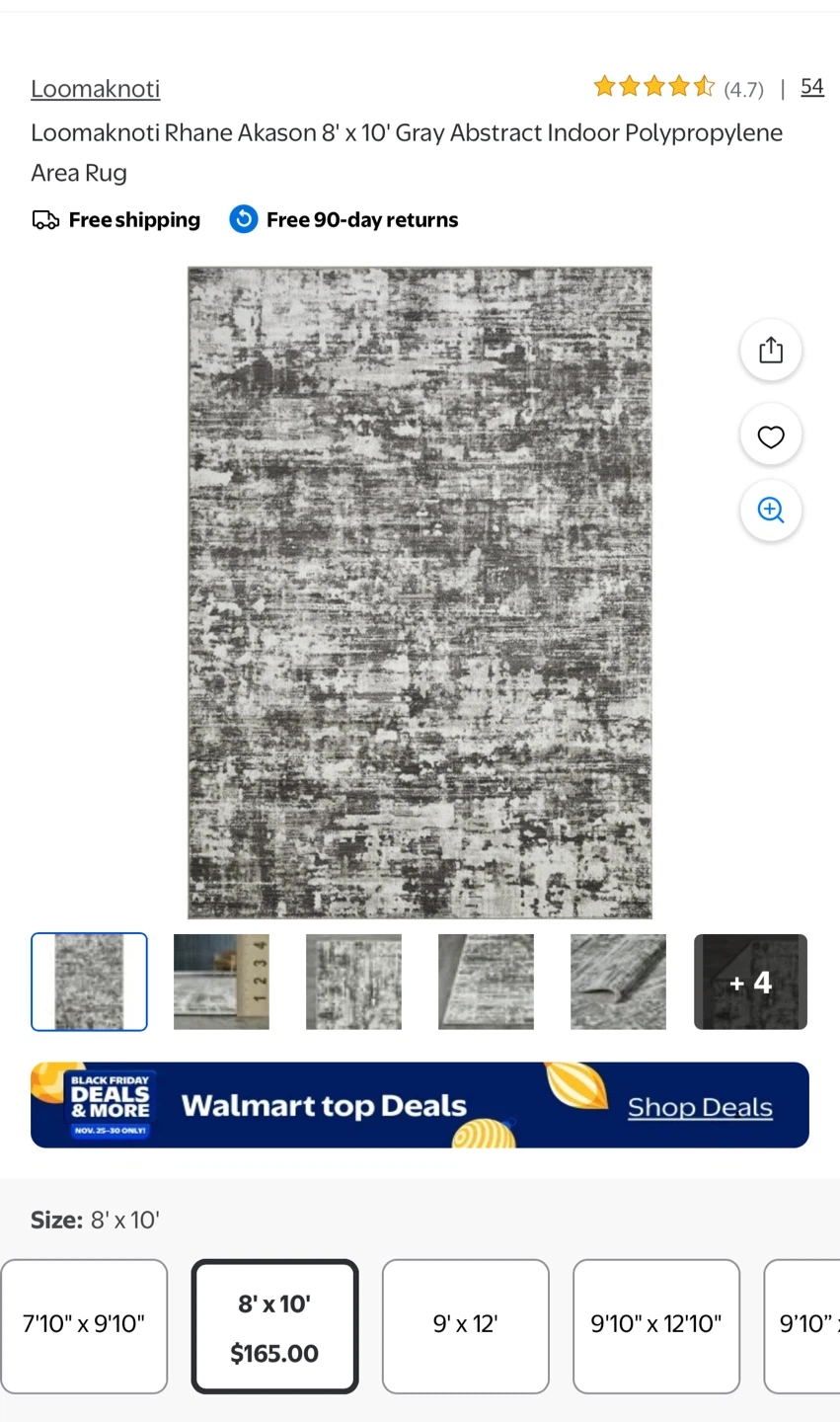 Loomaknoti Rhane Akason Gray Abstract Area Rug 8' x 10' - photo 2