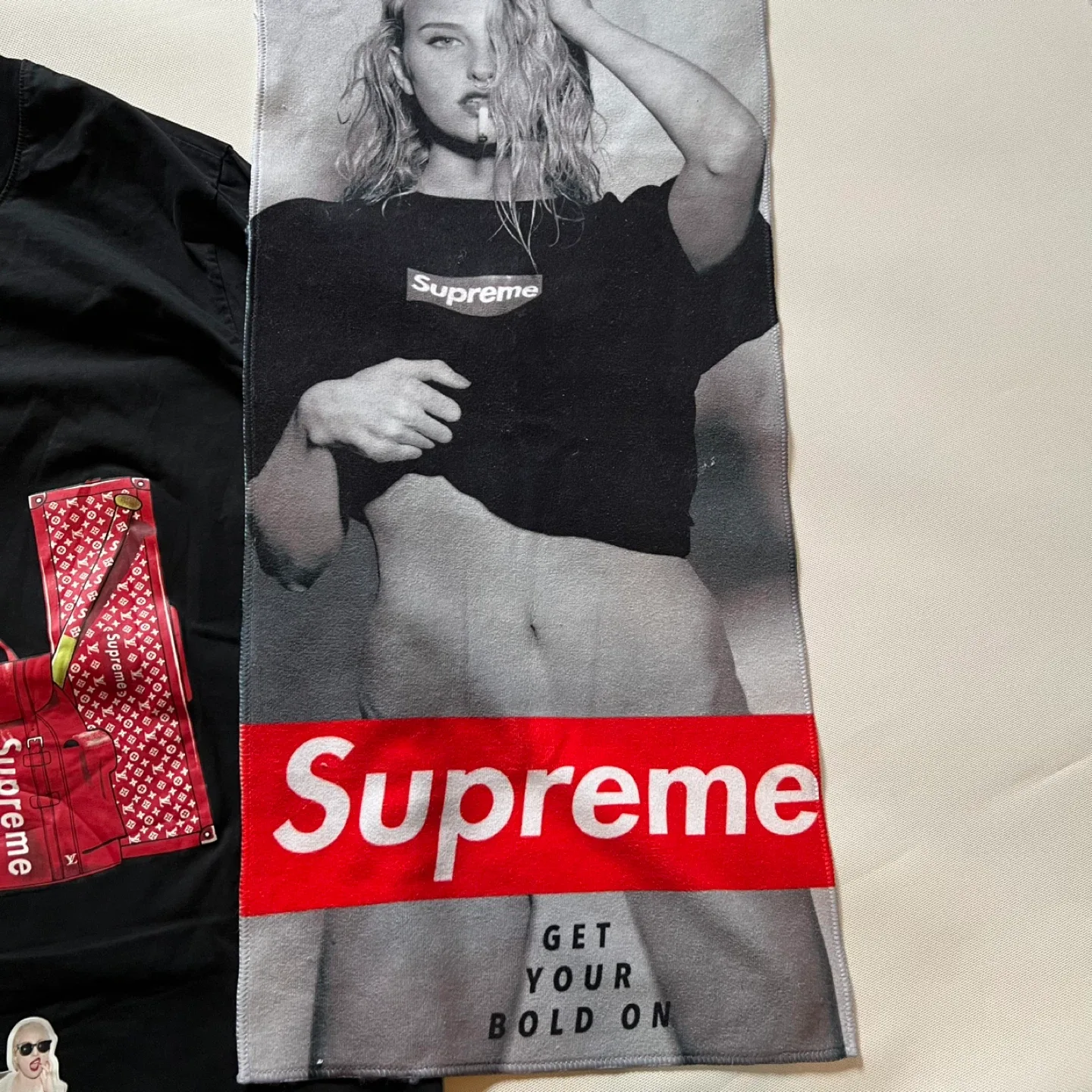 Supreme Towel LV Tee shirt and bonus GaGa sticker. image indicator(7)