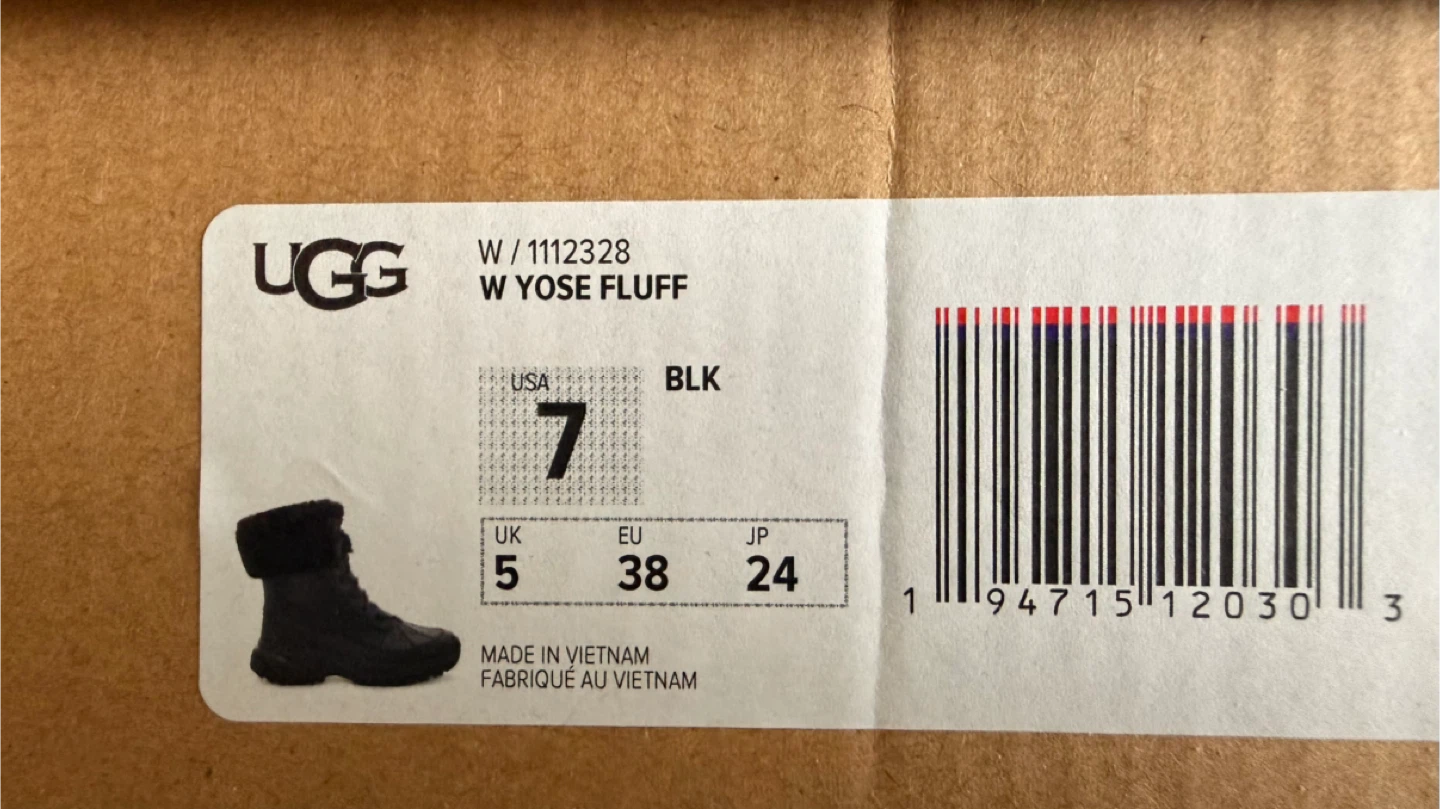 UGG W YOSE Fluff Black Boots - Size 7 - photo 5