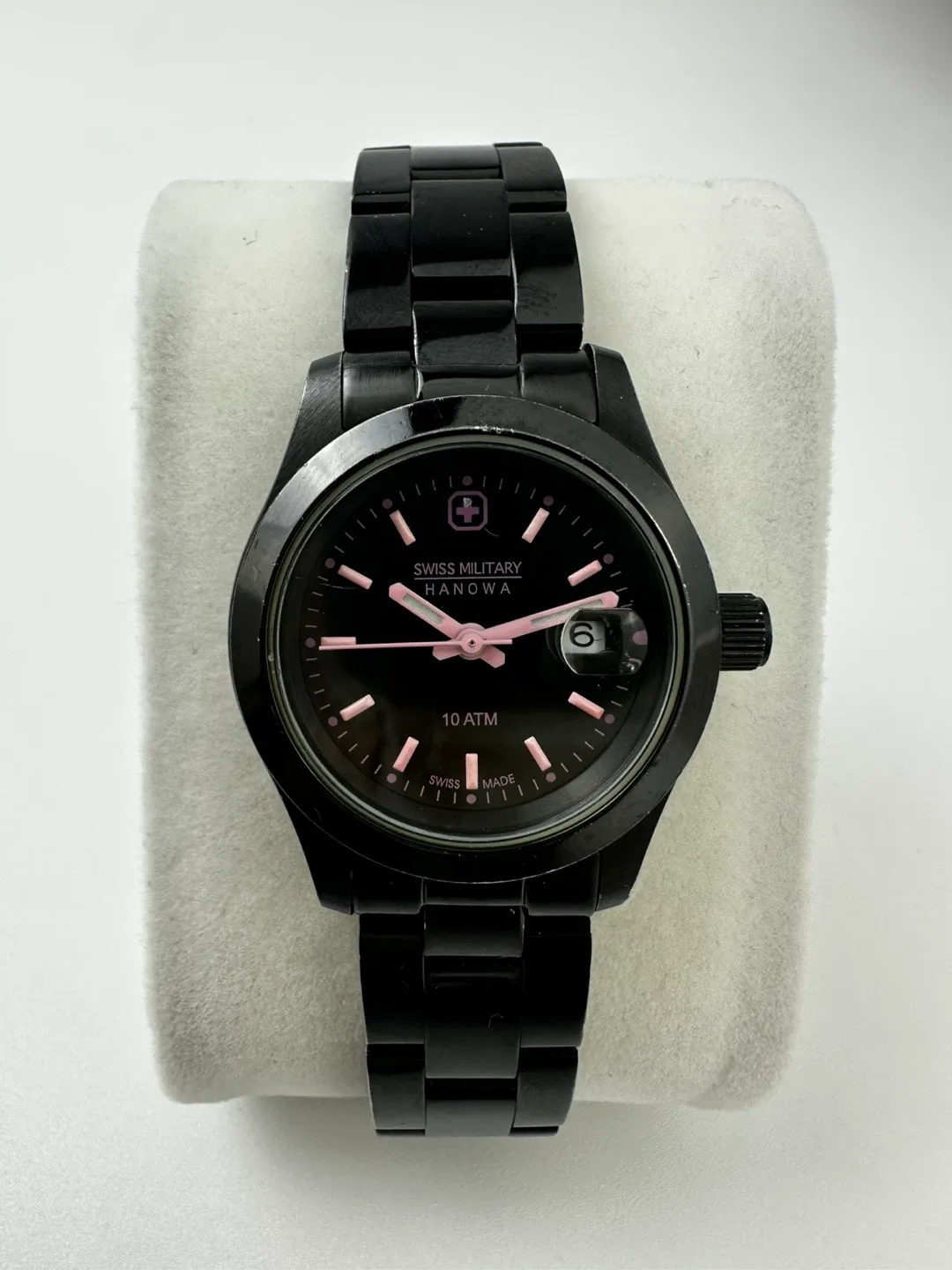 Swiss Military Hanowa Ladies’ Watch – Black & Pink – 10ATM